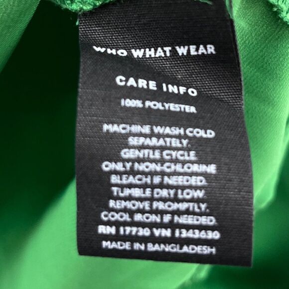 Who What Wear Balloon Long Sleeve Keyhole Blouse Kelly Green Sz Small - Picture 11 of 11